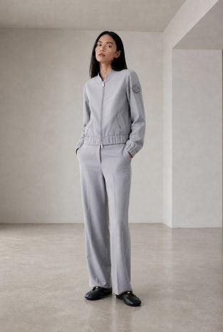 Brenzone Viscose zipper bomber | Grigio