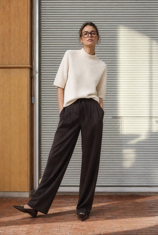 Alpaca knitted dyed top WP09 | Beige