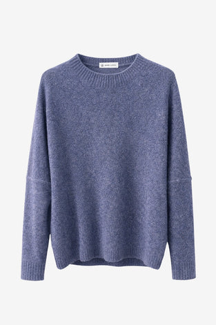 Velvety wool blend pullover | Blue