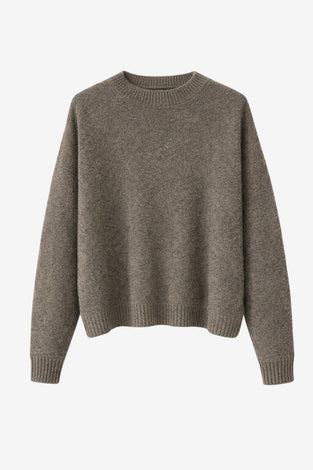 Velvety wool blend pullover | Toupe