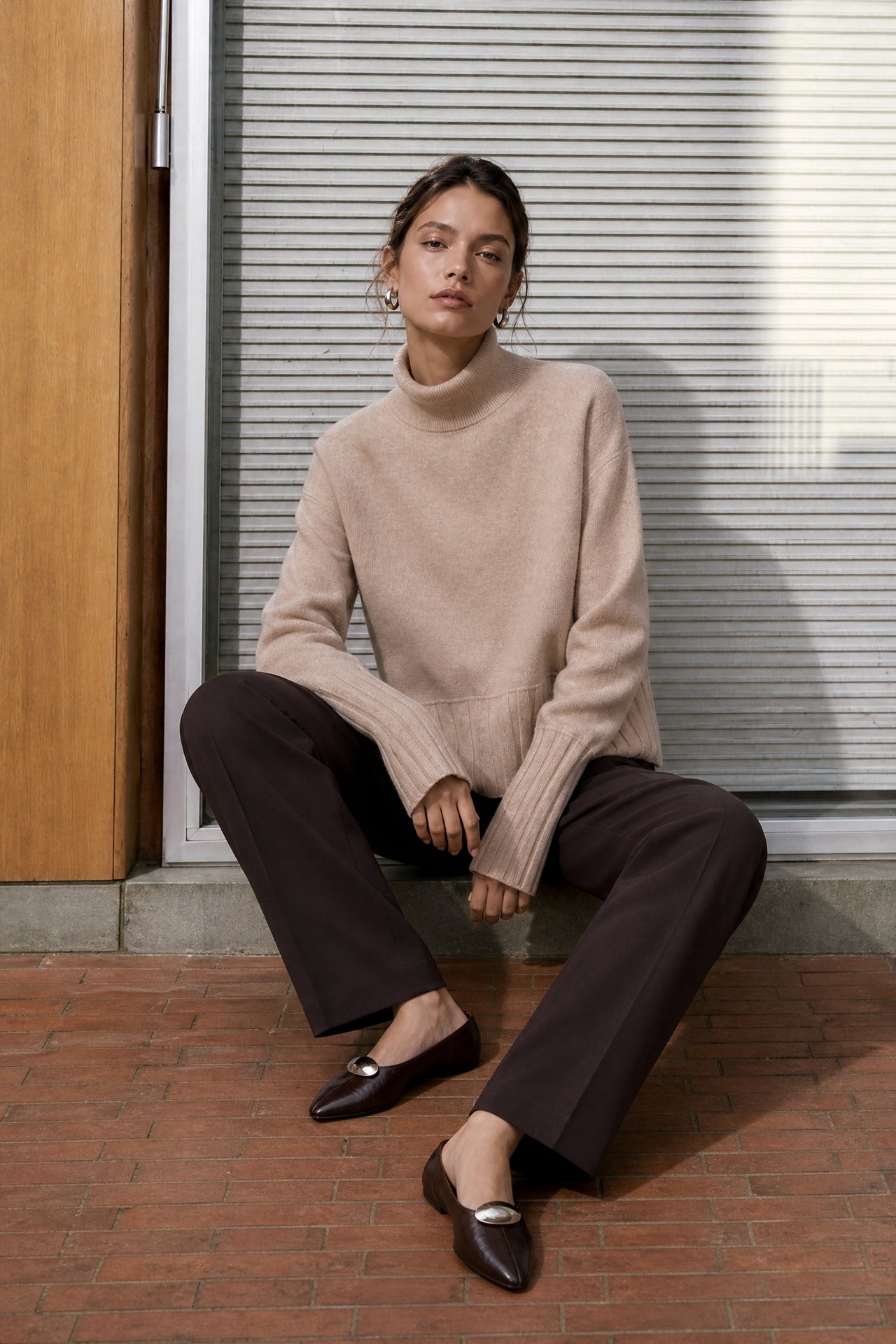Viscose seamless dyed pullover NB2275 | Camel