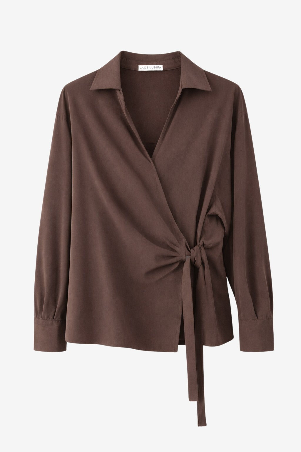 Vivi lyocell knot blouse | Dark Brown
