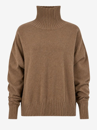 Cashmir wool polo pullover W1165 | Camel