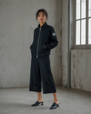 Brenzone Viscose zipper bomber | Black