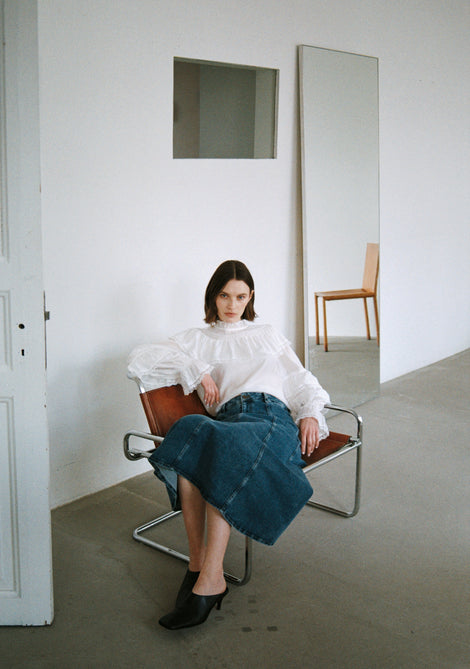 Mady viscose bohemian top | White