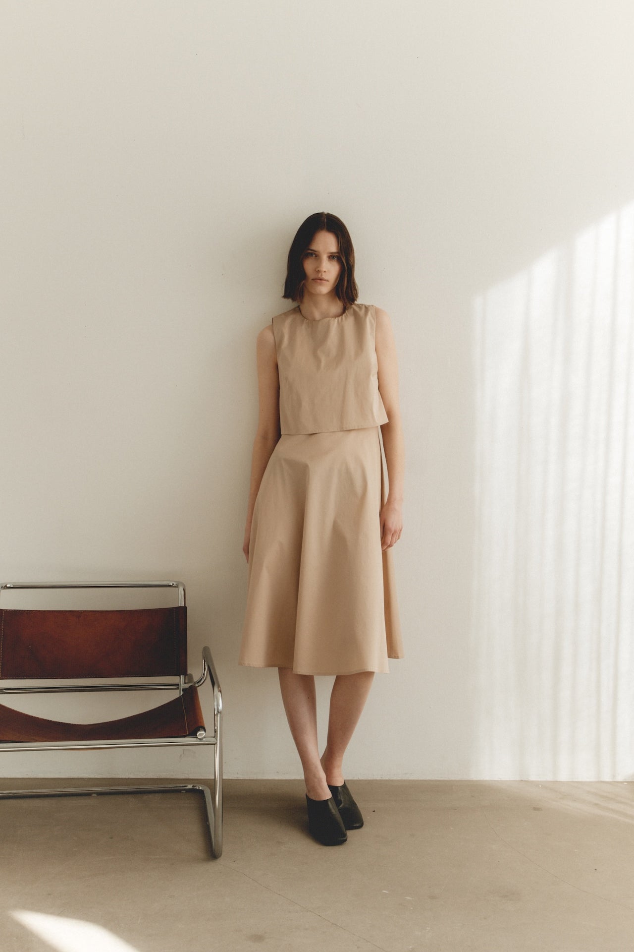 Poplin mid dress 36924 | Sabbia