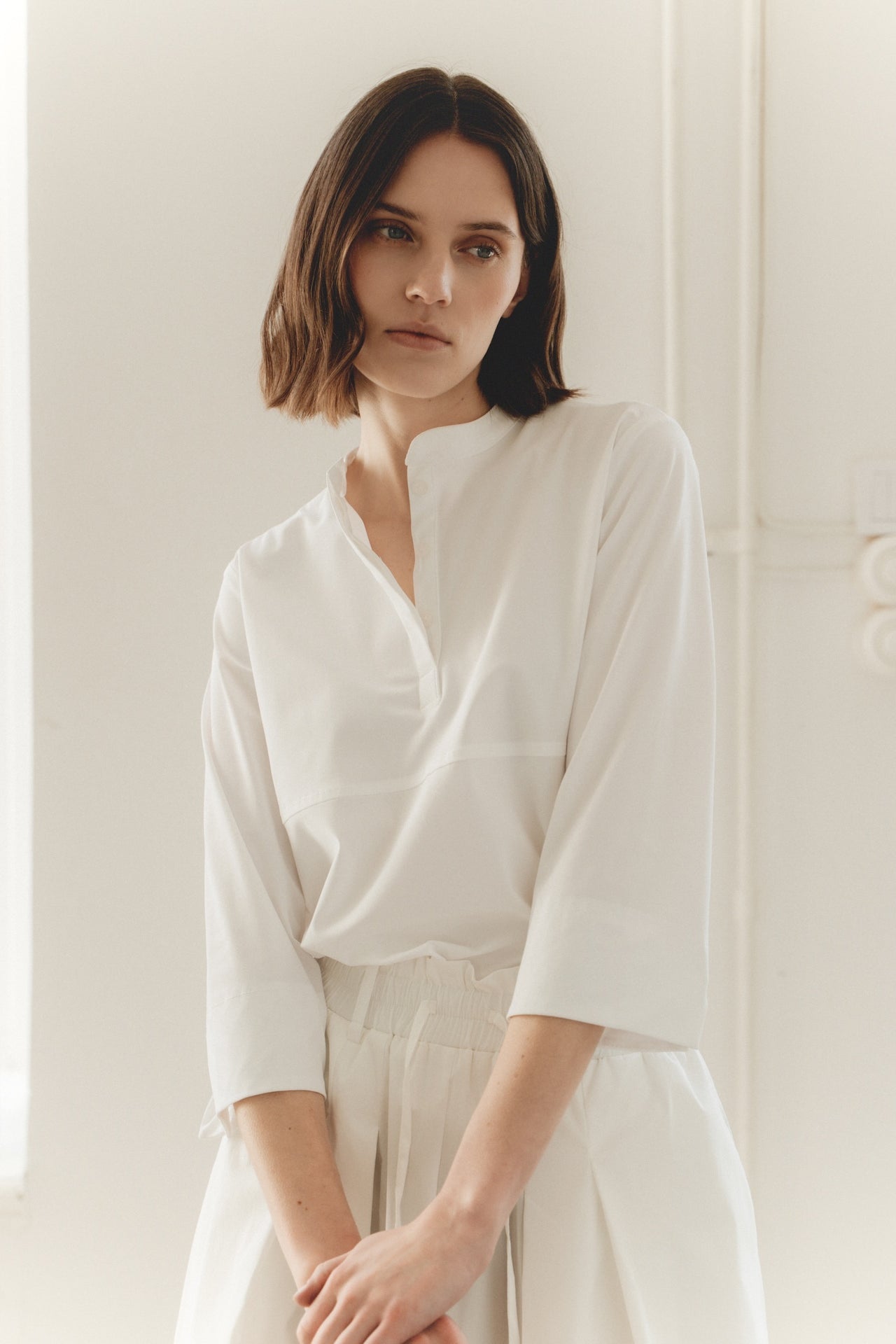 Damiana strech technical jersey top | White