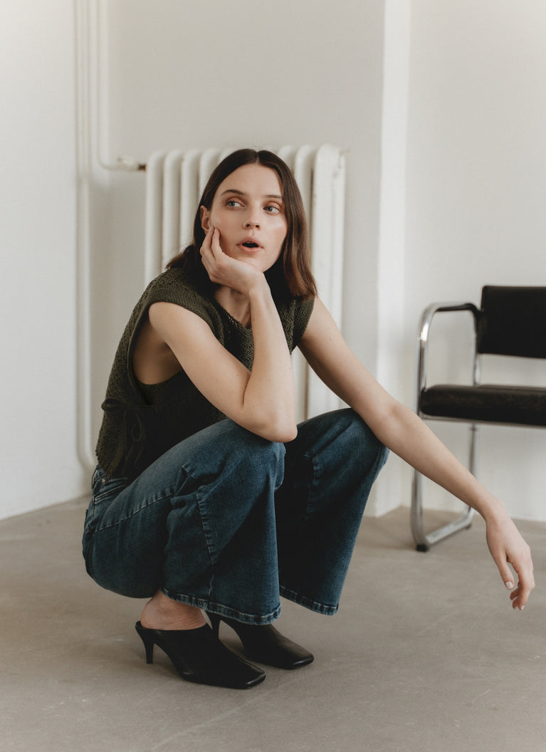 Open cotton Vest 2017 | Green