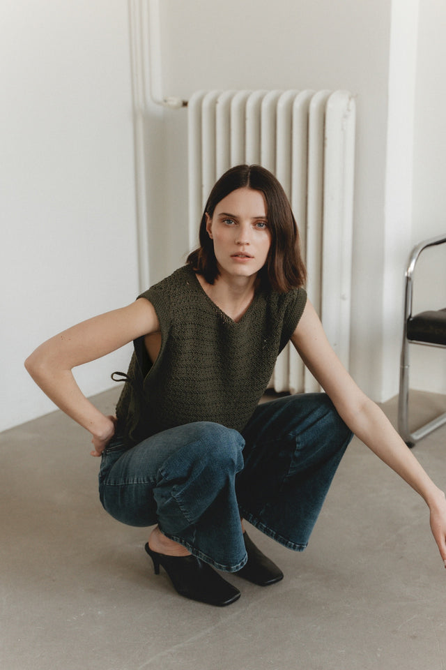 Open cotton Vest 2017 | Green