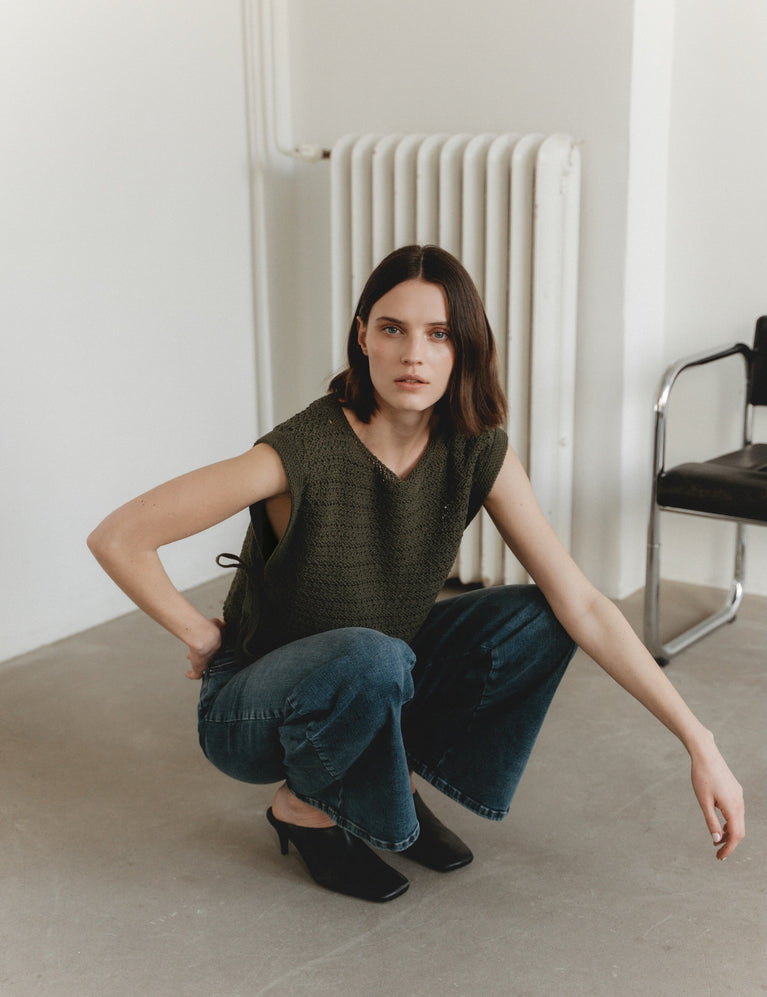 Open cotton Vest 2017 | Green