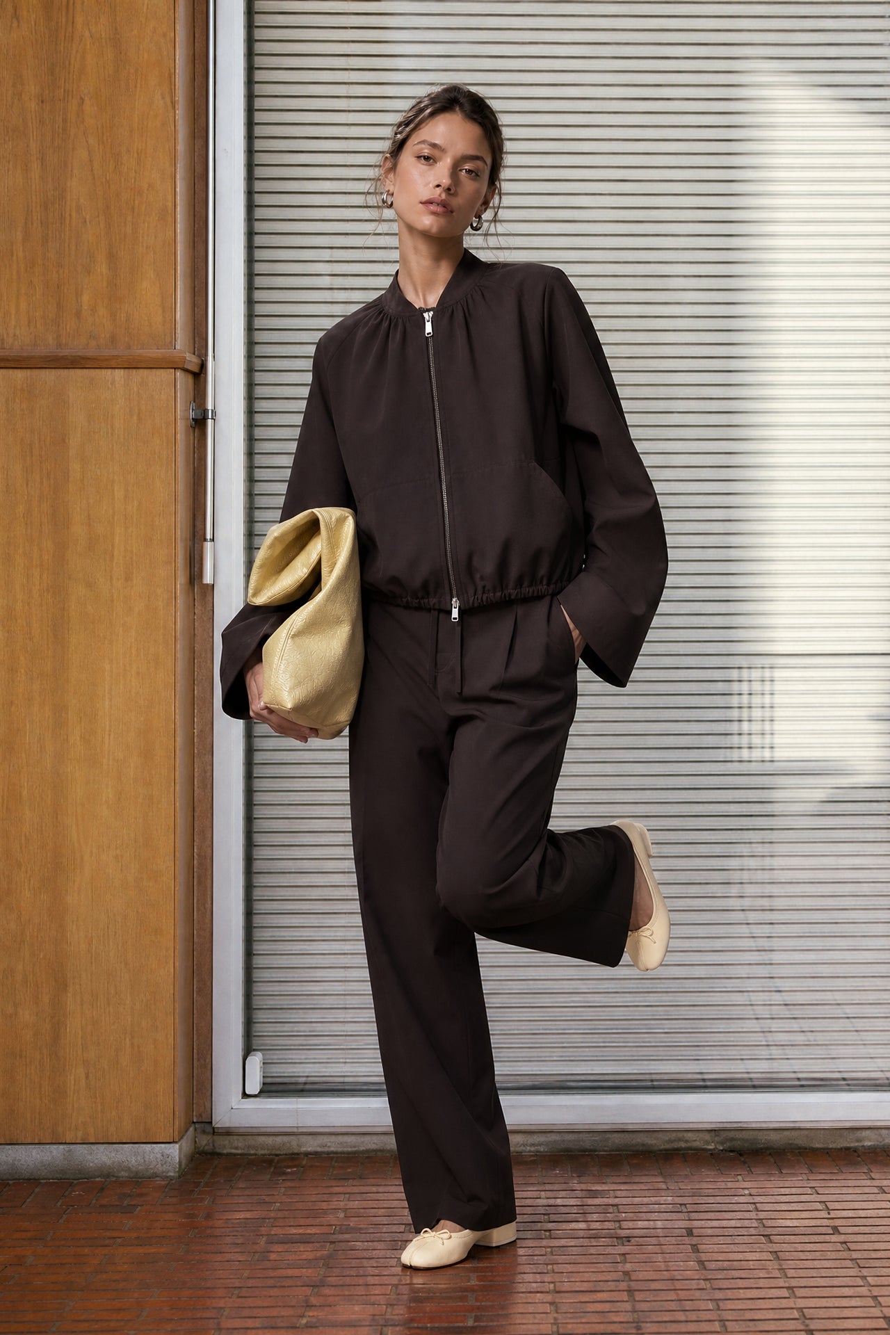 Eliana jacket technical jersey | Chocolate