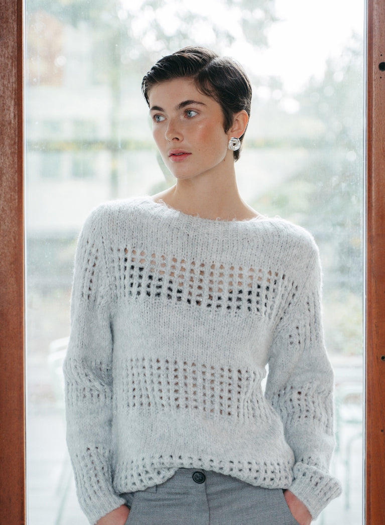 Shiny Pullover 1034 | Light Grey