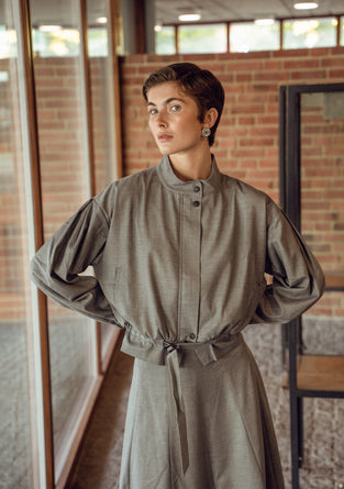 Ian viscose jacket | Light grey