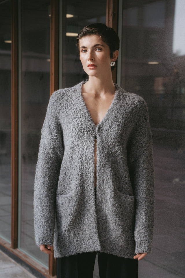 Cardigan boucle 25574 | Dark Grey