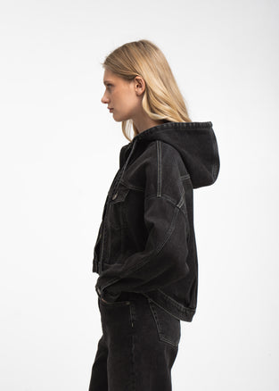 Jessie faded hood jacket | Faded Black