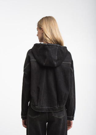 Jessie faded hood jacket | Faded Black