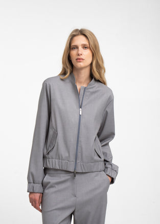 Brenzone Viscose zipper bomber | Grigio