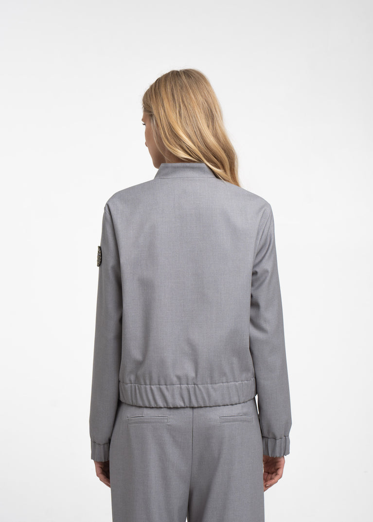 Brenzone Viscose zipper bomber | Grigio