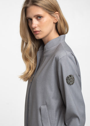 Brenzone Viscose zipper bomber | Grigio