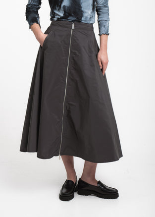 Bardolino taffeta zipper skirt | Grigio