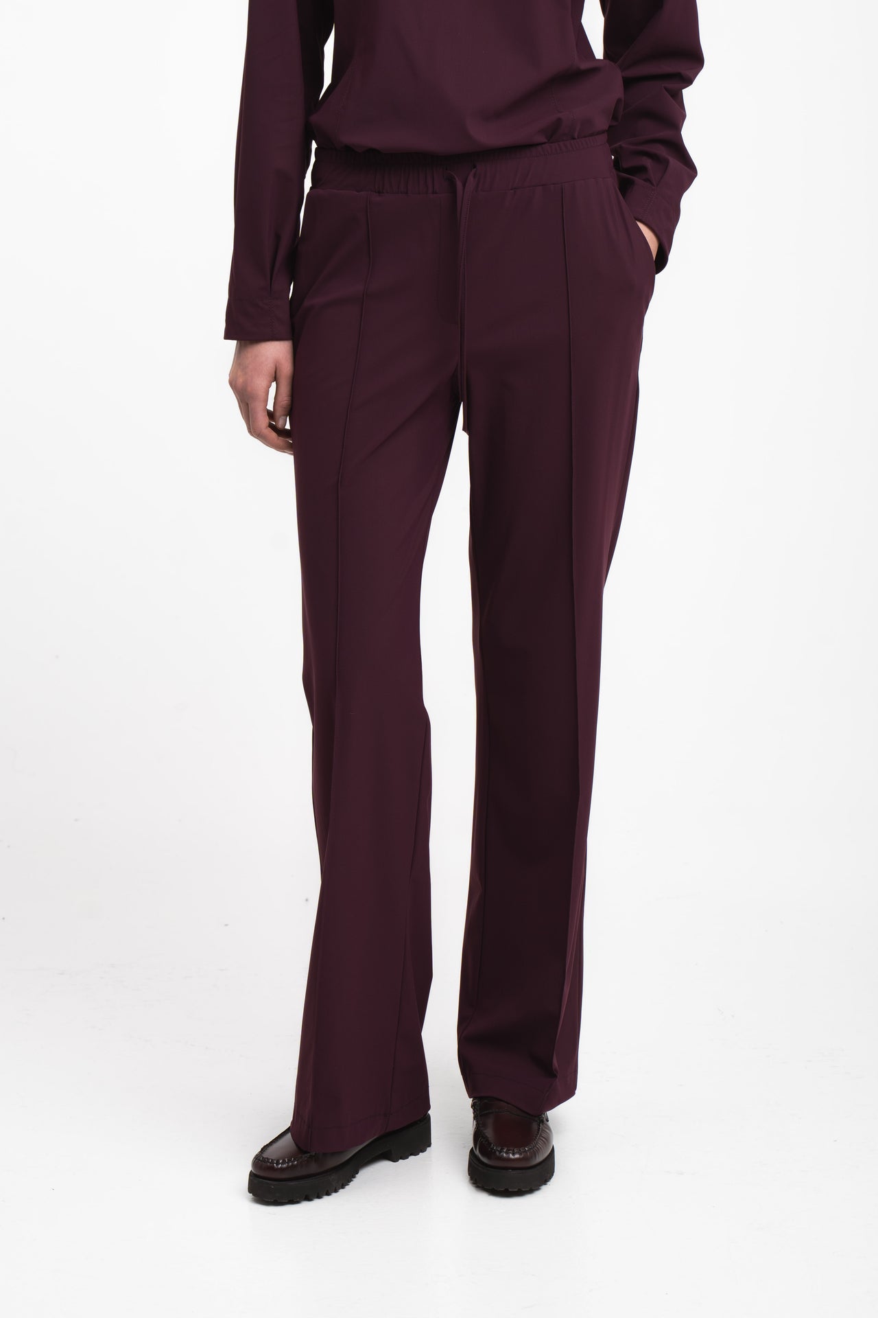 Evo wide-leg technical jersey pants | Cherry