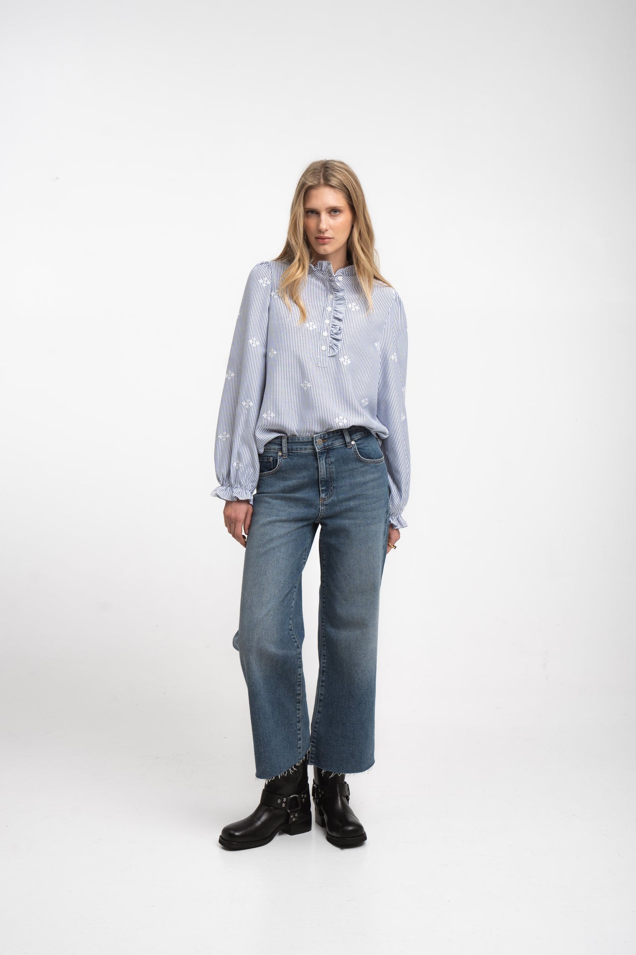 Rina striped blouse | Blue White