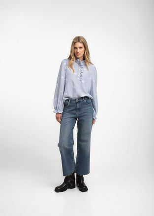 Rina striped blouse | Blue White