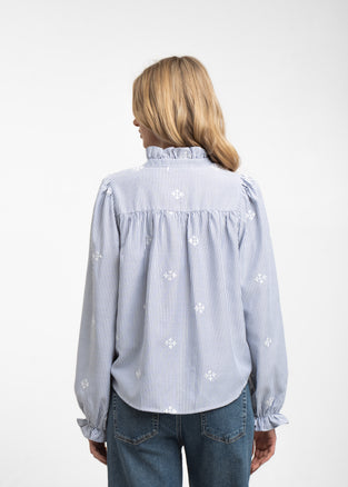 Rina striped blouse | Blue White