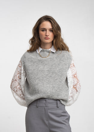Abigail alpaca vest EX H24179 | Grey