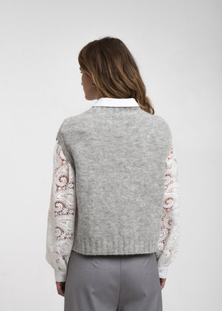 Abigail alpaca vest EX H24179 | Grey