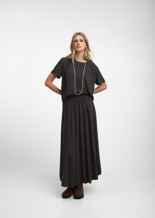 Uriele light flannel top | Dark Grey