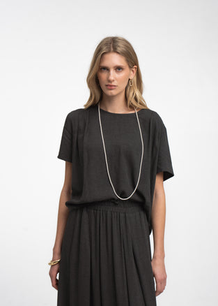 Uriele light flannel top | Dark Grey