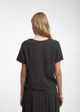 Uriele light flannel top | Dark Grey