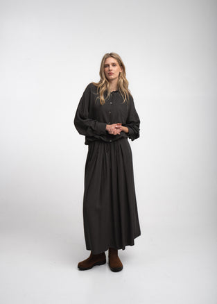 Camilla light flannel blouse | Dark Grey