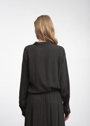 Camilla light flannel blouse | Dark Grey