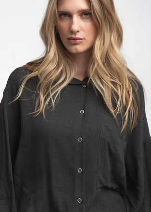 Camilla light flannel blouse | Dark Grey