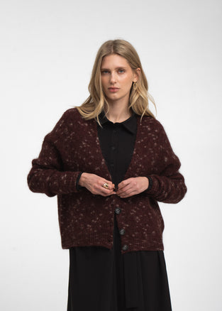 Fancy cardigan 26558 | Bordo