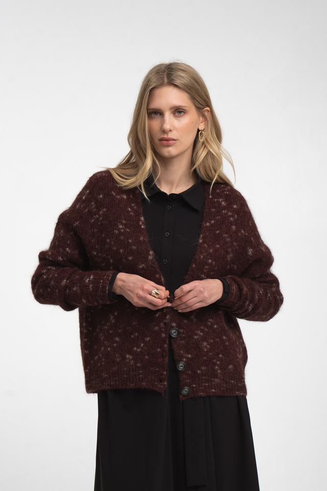 Fancy cardigan 26558 | Bordo