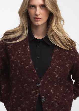 Fancy cardigan 26558 | Bordo