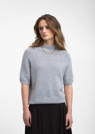 Alpaca knitted dyed top WP09 | Light Grey