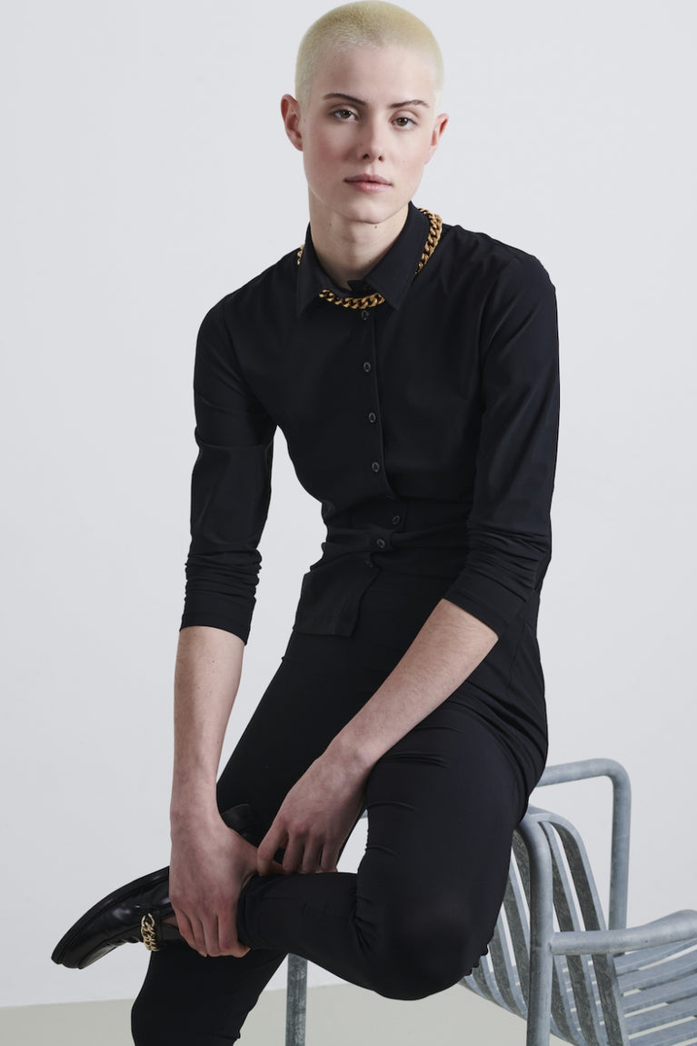 Blouse Betty easy wear Technical Jersey | Black