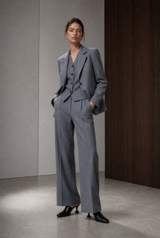 Eleni viscose basic blazer | Grey