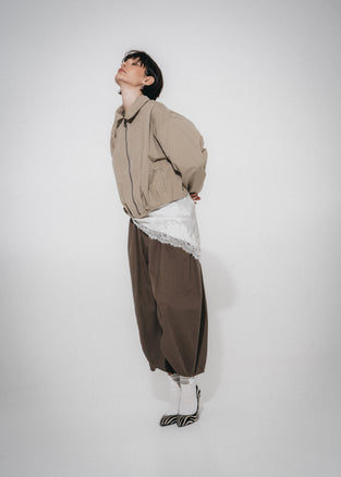Blaze pleated bomber jacket | Grayish Green