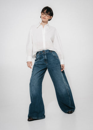 Sassy denim barel jeans | Night Blue