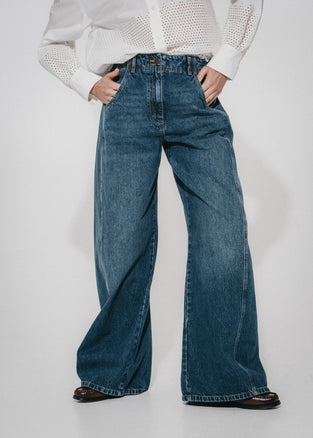 Sassy denim barel jeans | Night Blue