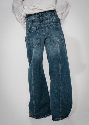 Sassy denim barel jeans | Night Blue