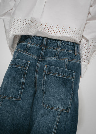 Sassy denim barel jeans | Night Blue