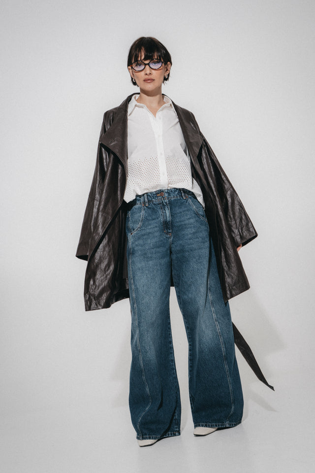 Sassy denim barel jeans | Night Blue