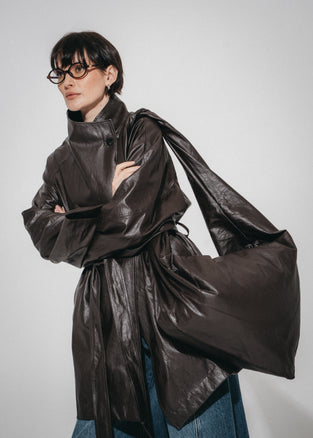 Noir eco leather bag | Dark Brown