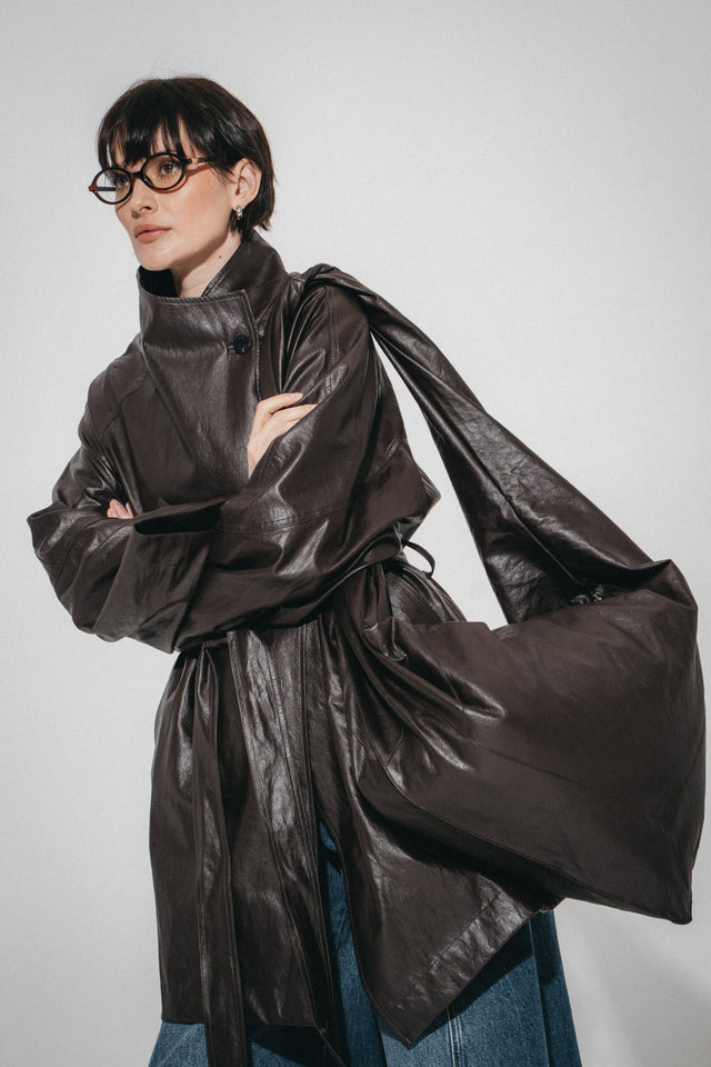 Noir eco leather bag | Dark Brown